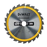 DEWALT Construction Kreissägeblatt DT1956 (für Stationärsägen, Sägeblatt-ø: 250/30 mm, Schnittbreite: 3,0 mm, 24 Zähne, Zahngeometrie: Wechselzahn, Zahnwinkel: 10°, für schnelle Schnitte) 1 Stück