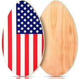 WinnerWhy Skimboard mit Hochglanzbeschichtung, Skimboard, aus Holz, leichter Holzkörper, für Strandanfänger, Jugendliche und Erwachsene (amerikanische Flagge)
