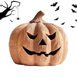 Halloween-Kürbislaterne, leuchtende Dekoration ohne Flamme, Umgebungsbeleuchtung für Haus und Garten, sichere Beleuchtung mit realistischem Lichteffekt, Dekoration für Veranda und Tür