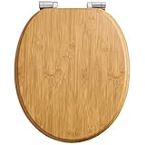 Pipishell O-förmiger Klodeckel mit Absenkautomatik Holz und glatten Metallscharnieren, MDF-Toilettendeckel mit langsamer Schließung, einfache Montage und Reinigung, passend für die meisten Badezimmer