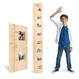VNFSMY Massivholz,Messlatte für Kinderzimmer Personalisiert,70-190 cm - Messlatte Kinder Holz,Höhenmesslatte für Kinder aus Holz mit Fotorahmen,Individuelles Geschenk für Kinder und Babys