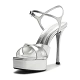 SCHUTZ Maxine Plateau-Sandale, Silber, silber, 36 EU