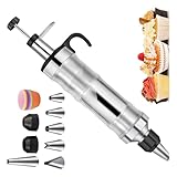 KASFDBMO Frosts Set Aus Rostfreiem Stahl in Lebensmittelqualität 17-teilig Einschließlich Plätzchenpresse in Mehreren Formen Für Familien Backspaß Kreatives Kuchendekorationsset