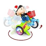ZUNOXAZ Dreirad mit LED Lichtern Kreatives Multifunktionales Tricycle aus Robustem Kunststoff Drehbar Musik für Jungen ohne Batterie Geeignet für Outdoor Spielspaß Zufällige Farbe