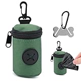 Hundekotbeutelhalter zur Befestigung,Leicht Lösender Hundekotbeutelspender mit Hakenclip und Reißverschluss,Tragbares und Leichtes Hundespazierzubehör zum Spazierengehen Wandern Camping Reisen