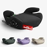 OWEN Sitzerhöhung Auto mit ISOFIX | Kindersitz mit Memory-Schaum & Wechselbezug | Für 15–36 kg (6–12 Jahre) | ECE R129 geprüft | ergonomisch & leicht | Bezug waschbar – schwarz