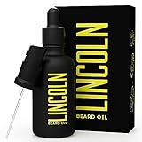 LINCOLN Bartöl Herren mit Argan Öl - 50ml - Bartpflege Öl für einen angenehm weichen Bart - ob kurz oder lang, Pflegendes Beard Oil mit Vitaminen, Mandel & Jojoba Öl, Bart Öl Herrenpflege