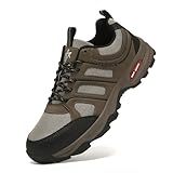 VENROXX Wanderschuhe Herren Atmungsaktiv Trekkingschuhe Leicht & rutschfeste Outdoor Sportschuhe, Braun, 45
