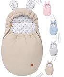Mikos Einschlagdecke Babyschale Winter Fußsack für Babyschale Maxi Cosi, Vielseitiger Kinderwagen Decke Winter, Baby Blanket Newborn, Komfortabler Maxi Cosi Einschlagdecke (50) (Beige)