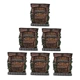 MERRYHAPY 6 Stück Teiliges Wetterfeste Miniatur Feentüren aus Resin Kompakte Garten Baumtür Dekoration für Bonsai Terrarien Wand Außenbereich Charmante Mini Gartenzubehör