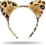 Hatstar Leoparden Ohren Haarreif | Leopardenohren Headband | Kopfschmuck für Halloween, Fasching & Karneval | Kostüm Haarschmuck für Mädchen, Damen & Frauen