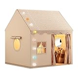 Kinderzelt Indoor – Kinder Spielzelt & Spielhaus Kinderzelt 120×105×128 cm, Spielzelt Kinder für Drinnen KinderHaus Tent zum Spielen Höhle Bauen & Kuschelecke Kinderhaus Tent (Khaki)