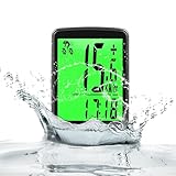 AMFUN Fahrradcomputer, kabellos, 6,1 cm (2,4 Zoll) LCD-Bildschirm, automatische Hintergrundbeleuchtung, universelle 24 Funktionen, IPX6 wasserdicht, Fahrradtacho und Kilometerzähler, geeignet zum