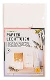 folia 12410 - Papier-Lichtertüten Sterne, Tüten aus schwer entflammbarem Papier, 5 Stück, ca. 24,5 x 14 x 8,5 cm, stimmungsvolle Tischdekoration im Advent und zu Weihnachten