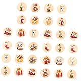 Zerodeko 200 Stück Weihnachtsknöpfe 15mm Weihnachtsmotive Bastelknöpfe Nähzubehör Selbstgemacht Dekoration Weihnachten