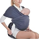 Tragetuch Baby elastisch für Neugeborene und Kleinkinder, Babytragetuch Kindertragetuch Baby Bauchtrage Sling Tragetuch für Baby Neugeborene Innerhalb 16 KG von VOARGE (Dunkelgrau) - Amazon Vine