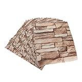 POPETPOP 20 Stück Dreidimensionaler Wandaufkleber Packpapier aus Backstein selbstklebende Ziegel-Aufkleber Tapete abziehen und aufkleben Schlafzimmer Tapete xpe schäumen