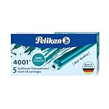 Pelikan Tinte 4001 Box mit 10 Packungen mit je 5 Tintenpatronen, GTP/5, Türkis