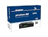 EDISION PROTON S2 Full HD Satelliten Receiver FTA, (DVB-S2 | ARD & ZDF SD Abschaltung tauglich) Unicable tauglich, 2in1 Fernbedienung, HDTV, HDMI, SCART, S/PDIF, Vorinstallierte deutsche Programmliste