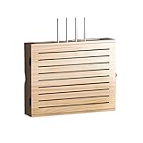 Schwimmender TV-Ständer mit großer Aufbewahrungsbox für Wireless Router Set Top Box WiFi und optisches Modem Wandbehang Multimedia Dekorative Abdeckung Wandregal zum Verstecken Kabelbuchse Holzdesign