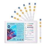 vsshe 7 in 1 Aquarium Teststreifen,100 Streifen Aquarium Wassertest zum Testen | Süßwasser Streifen Aquarium Test Kit von Gesamthärte Gesamtalkalinität Karbonat Nitrat Nitrit Freiem Chlor PH Genauer