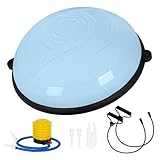 Leogreen Balance Ball Trainer Anti-Rutsch Halbkugel Balance Board mit Widerstandsbändern Gymnastikball für Yoga Fitness, Krafttraining, Core Training, Gleichgewichtstraining (Blau)