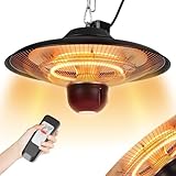 Jaxguom 2x Deckenheizstrahler, Deckenheizstrahler Outdoor 1500/2000W,mit 2 Heizstufen,Fernbedienung,Heizstrahler Terrasse Hängend,Decken Heizstrahler IP24 Wasserdicht