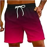 Sommermode, Regenbogenfarben, Shorts für Herren, Strand, coole Taschen, lässig, lockerer Kordelzug, atmungsaktiv, leicht, elastische Taille, Sport, Laufen, Joggen, Training, Fitness, Schwimmen, Surfen