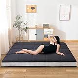 Ytaoeo Futon Matratze 100 x 200 cm klappmatratze 10cm Dicke Japanische Bodenmatratze Faltbare matratze Atmungsaktive Bodenliege Gästebett für Camping Couch (Schwarz, Twin-Matratze)
