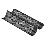 ORIGINAL KAISER Kaiser Baguetteform Inspiration perforiert für 2 Baguettes antihaftbeschichtet Stahl inklusive Rezeptheft, Legierter, Black, 30 x 15 x 10 cm