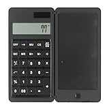 Solar Deskrechner, Solar Betrieben Grundlegender Bürorechner mit LCD -Schreibblock, Sperrschlüssel, Handheld -Multifunktions -Computerrechner, Standardfunktion für Büro, (Black)
