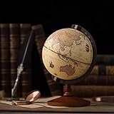 YHNNH， 22 cm klassischer Retro-Holzglobus mit Sockel, Weltkugel, drehbar, Vintage, dekorativ for Bürodekoration, Ornamente, Schreibtisch, Spielzeug, Geographie