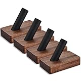 FeiouPJ Wandhaken, 4 Stück, Wandmontage, natürliche Holzklammern zum Aufhängen, Handtuchhaken für Badezimmer, Huthaken