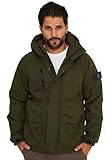 Soulstar Herren Übergangsjacke mit Kapuze Fieldjacket Fleece Gefütterte Steppjacke Outdoorjacke Winterjacke Mens Jacket S2_WGB-9-Olive-L