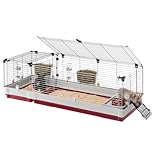 FERPLAST - Meerschweinchen Käfig - Hasenkäfig - Kaninchenkäfig - Häuschen und Zubehör Inklusive - Viel Platz für Kaninchen - Öffnenden & Modular 162 x 60 x h 50 cm - Krolik, 160