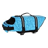 Haofy Haustier-Schwimmweste, Reflektierende, Atmungsaktive Netz-Hunde-Schwimmweste, Rettungsweste mit Hohem Auftrieb für Boots- und Schwimmhunde (S)