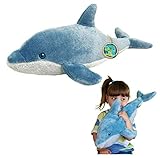 EcoBuddiez - Delfin von Deluxebase. Großes 51cm weiches Plüschtier aus recycelten Plastikflaschen. Umweltfreundliches kuscheliges Geschenk für Kinder und süß Stofftier für Kleinkinder.