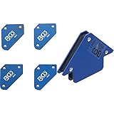 BGS 3004 | Mini-Magnethalter-Satz | 4-tlg. | 45° - 90° - 135° | 4 kg/Magnet | Schweißmagnet + 3007 | Kraft-Magnethalter | 11 kg | mit 8 starken Magnetflächen | Schweißmagnet