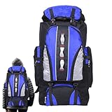 MLqkpwy Mountainbike-Rucksack, Camping-Rucksack, Reiserucksack für Outdoor-Sportarten – 100 l Camping-Rucksack, 100 l, Reise- und Wanderrucksack für, blau, Se référer au descriptif