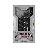 Bosch 7x PRO Wood Brad Point Drill Bit Set (for Softwood, Hardwood, Ø 3,0, 4,0, 5,0, 6,0, 7,0, 8,0, 10,0 mm, Professional Accessory Rotary Drill/Drivers)