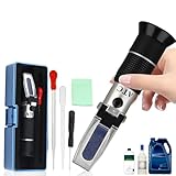 YUJUVI Frostschutz Refraktometer 4-in-Frostschutz Ethylenglykol Frostschutzprüfer Kühlmitteltester Refraktometer für Scheibenwasser, Adblue, Batteriesäure, Ethylenglykol, Propylenglykol