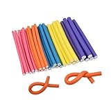 30 Stück Papilotten Lockenwickler Twist Schaum Lockenwickler Flexible Schaum Schwamm Lockenwickler Heatless Curls Set (5 Farben)