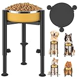 KAZITOO Erhöhte erhöhte Hundeschüssel Stand, 4 Verstellbare Höhen 6-10' Breite Einzel Erhöhte Hundeschüssel Halter Metall Hundefütterung mit Tablett für große mittlere kleine Hunde(ohne Schale)