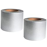 Ciieeo 2 Rollen Wasserdichtes Klebeband Dachrinnendichtung Dichtungsmittel Wetterschutz Butylband Blinkklebestreifen Leckversiegelung Sanitärband Aluminiumfolienband