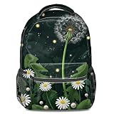 Potter Style Rucksack mit Löwenzahn-Marienkäfer-Druck, modischer Baum, Unisex, lässig, Reisen, Büchertasche, Studenten, Schultasche, 40,6 cm, Farbe2, L