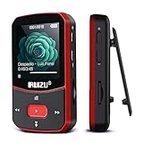 64GB MP3 Player Bluetooth 5.3 Sport mit 1.5 Zoll TFT Farbbildschirm, Mini Musik Player mit Clip, Laufen, UKW-Radio, Recorder, Schrittzähler, A-B-Wiederholung, unterstützt 128GB SD-Karte