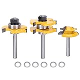 3pcs Stile Router Bit SET 45 ° Router Bit 3 Zähne T -Shaped 1/4 Shank Holzbearbeitungs -Cutter -Werkzeug für Holzbearbeitungsfrüchten