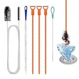 6 Stück Rohrreinigungsspirale, Abflussreiniger Spirale Sticks, Doppelkopf-Rohrreinigungsbürste,Edelstahl-Kanalreiniger, Abflussreiniger Sticks,für Rohre für breite Rohre, Kanäle, Usw