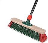 Neustanlo - Gartenbesen Straßenbesen Set 1,50 m - 40 cm breit mit PVC-Borsten und Teleskopstiel Teleskopstange