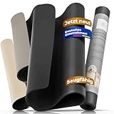 Miggo® Saugfähige Premium Napfunterlage für Katzen und Hunde, 40x50 cm Schwarz Futtermatte Futterunterlage Hundenapf Fressnapf Katze rutschfeste Unterlage für Futter, Wasser, Brunnen, Kunstleder